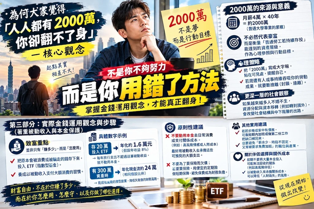 Read more about the article 其實人人都有 2000 萬，但為什麼你卻翻不了身？