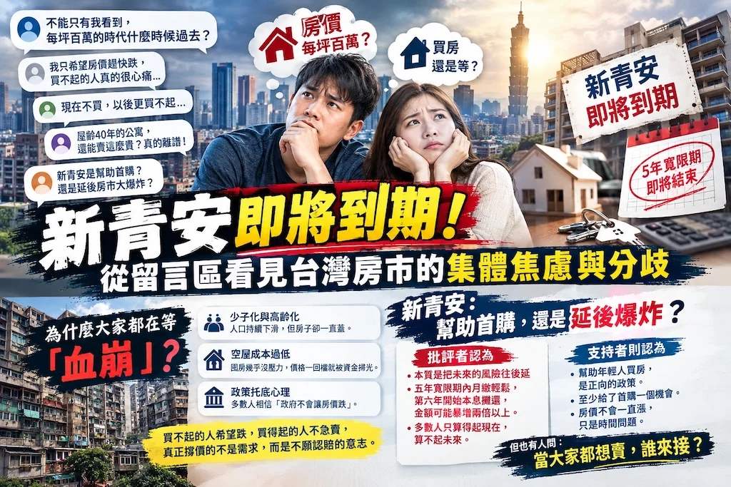 Read more about the article 新青安7/31即將退場！解析三大垃圾房產風險與新青安政策爭議