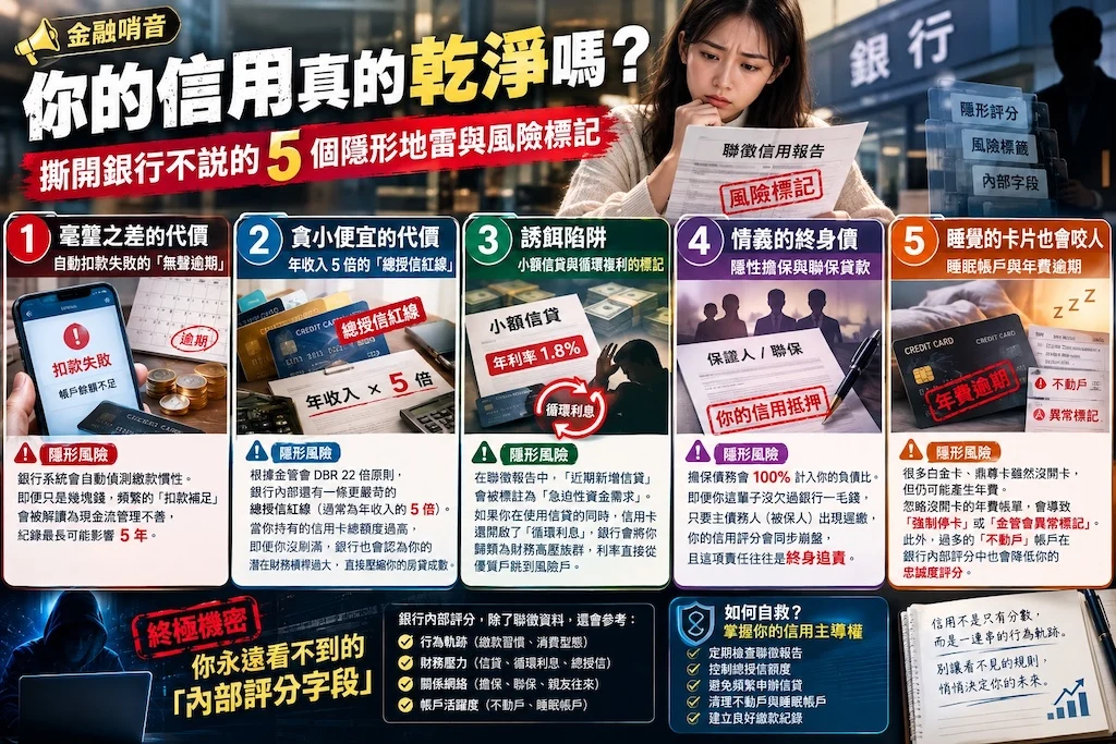 You are currently viewing 【金融哨音】你的信用真的乾淨嗎？撕開銀行不說的 5 個隱形地雷與風險標記