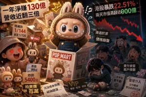 Read more about the article 泡泡瑪特盲盒神話崩塌：從爆紅到市場崩盤的全解