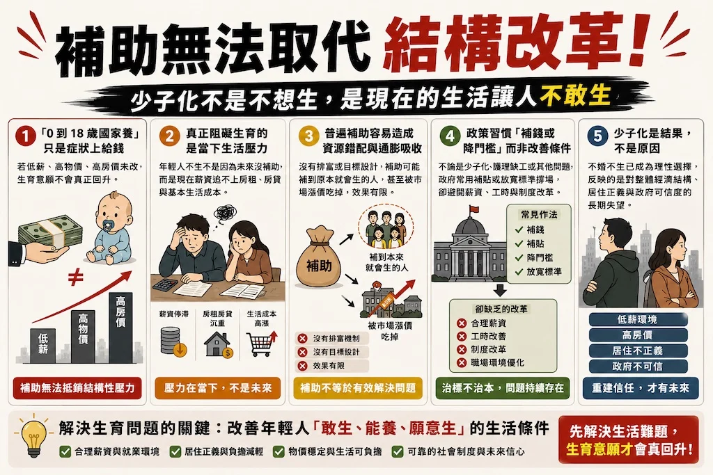 You are currently viewing 0到18歲國家養？留言區爆炸了！台灣低薪、高物價、高房價下的少子化困境與政策爭議解析